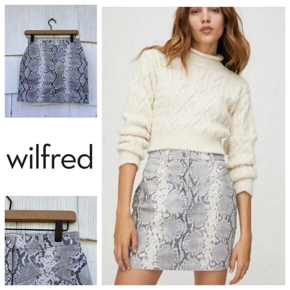 Aritzia‎ Wilfred Free Kelsey Python Print Mini Skirt Size 2 - Picture 1 of 8